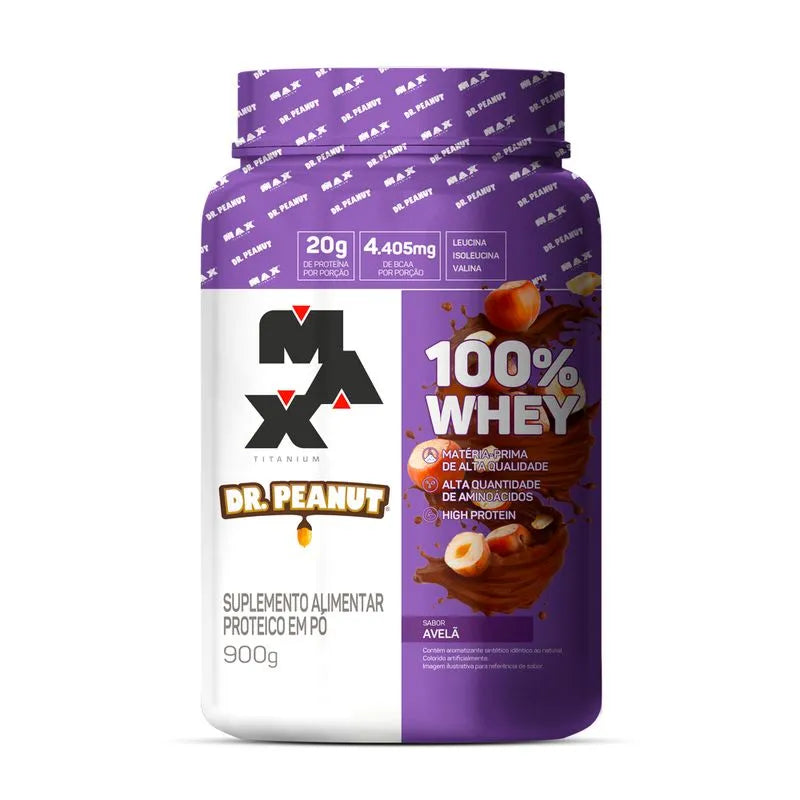 Dr. Peanut – 100% Whey Max Titanium: Avelã (900g)